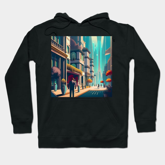 Art deco city art Hoodie by IOANNISSKEVAS